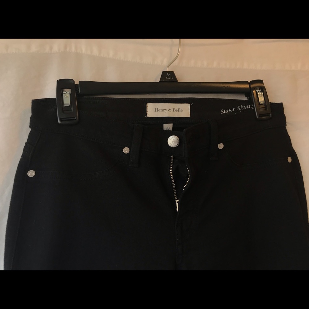 Henry & Belle super skinny black jeans, size 28
